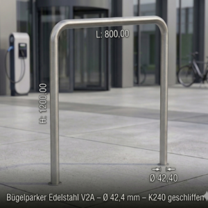 Bügelparker Edelstahl V2A – Ø 42,4 mm – K240 geschliffen